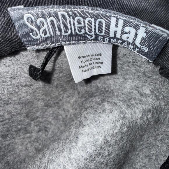 San Diego Hat Co Gray Wool Felt Fedora Hat Beaded Brim Women's One Size - Picture 3 of 10